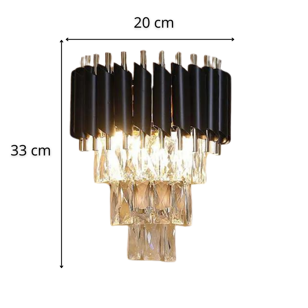 Lustre cristal ANDALUS Black + 2 Applique mural