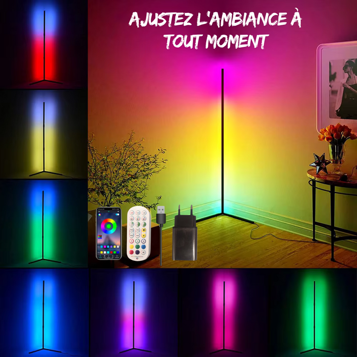 Lampe d'angle Led intelligent RGB avec télécommande et Application Bluetooth LD006