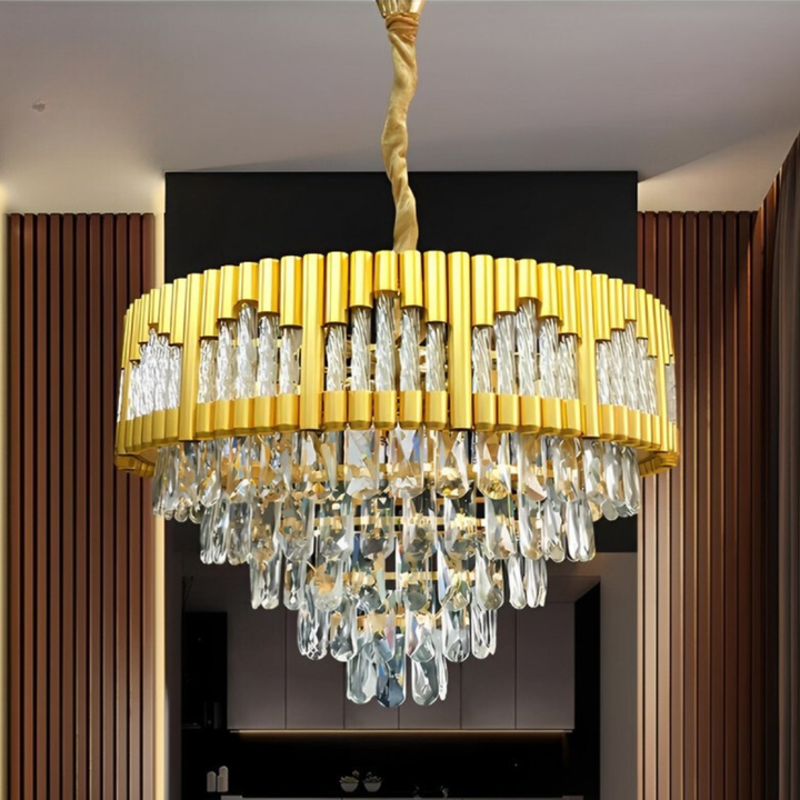 Lustre Agdal en Cristal Dorée 3 Couleur TR059