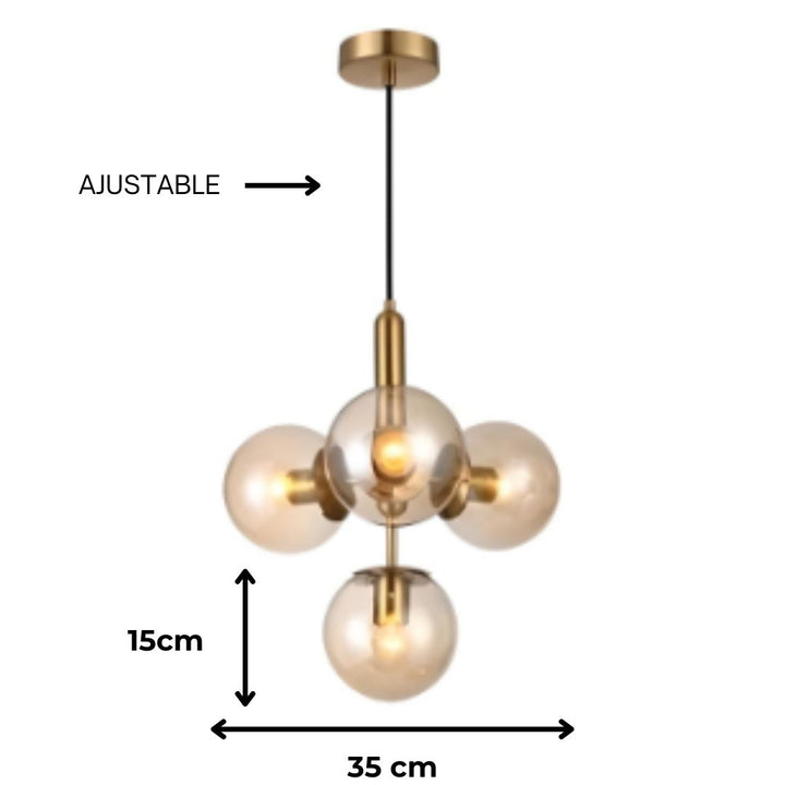 Suspension Tonica 4 Boule Fumé SS018-FM