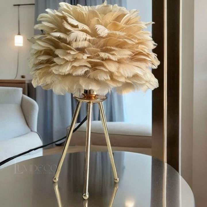 Lampe de table en Plumes naturelles de haute qualité AB104