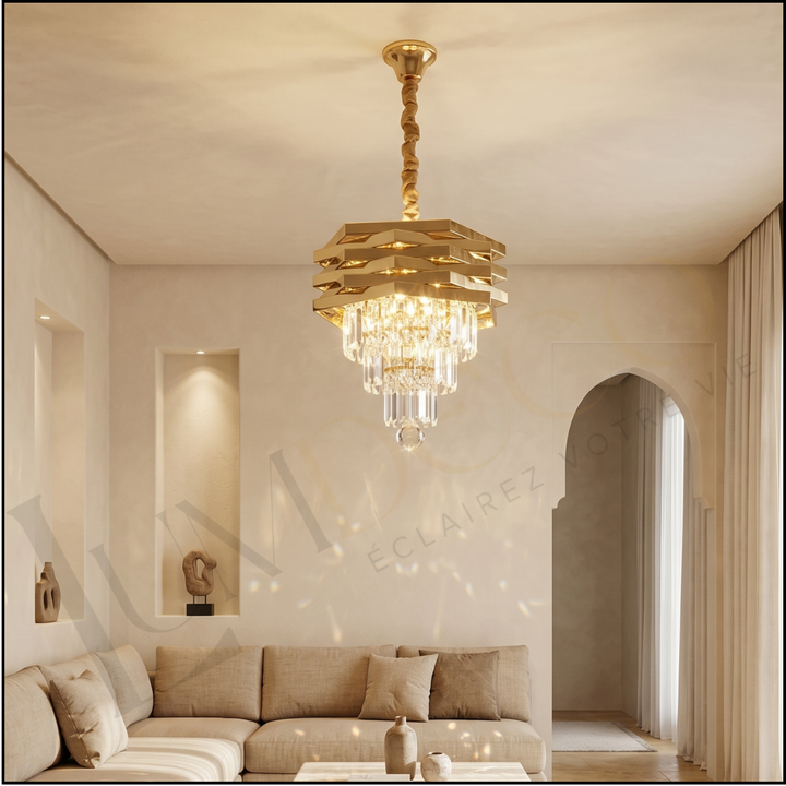 Lustre HEXALUX Dorée - TR004