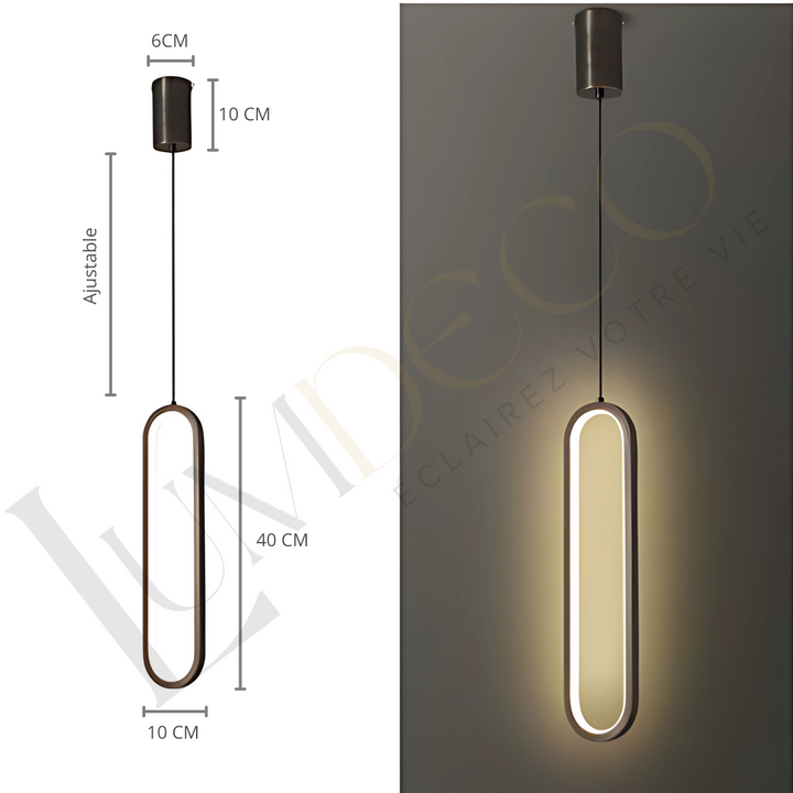 Suspension OVALIGHT Noir SL035