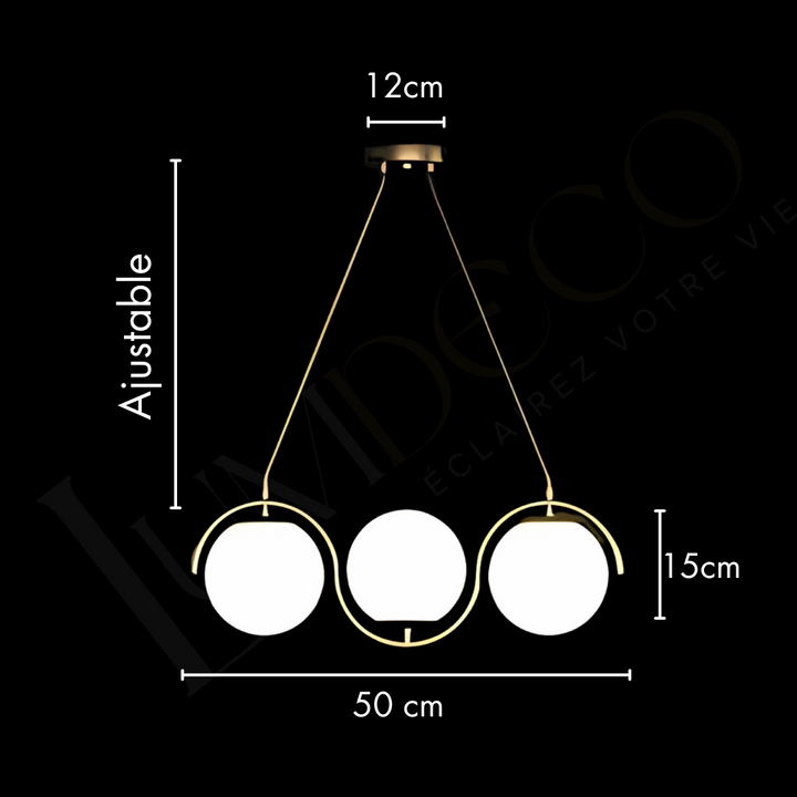 Suspension 3 Blanc Ball SS059