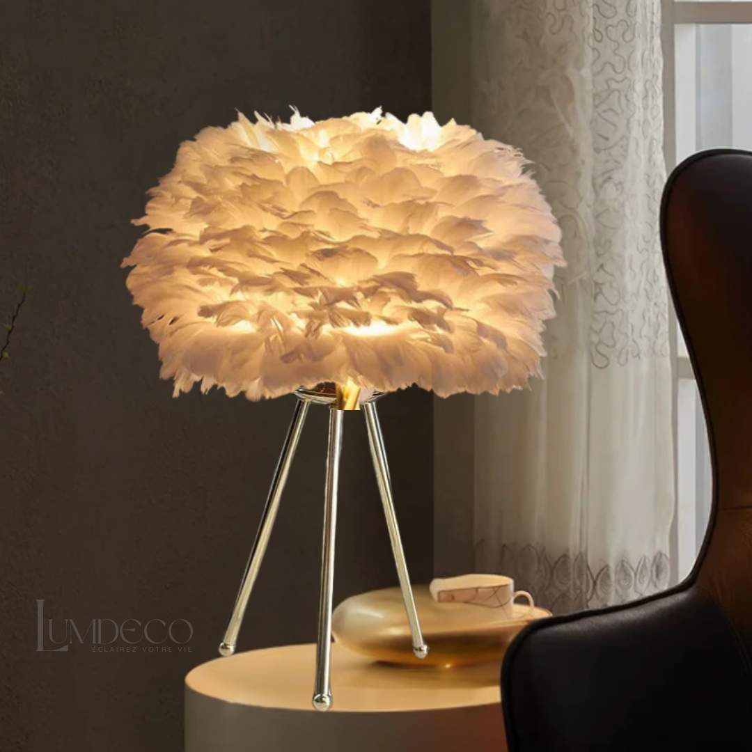 Lampe de table en Plumes naturelles de haute qualité AB104