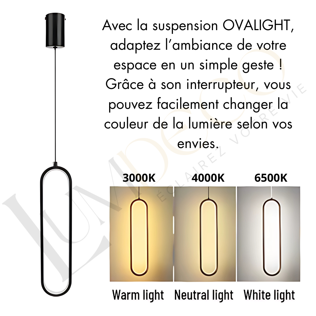 Suspension OVALIGHT Noir SL035