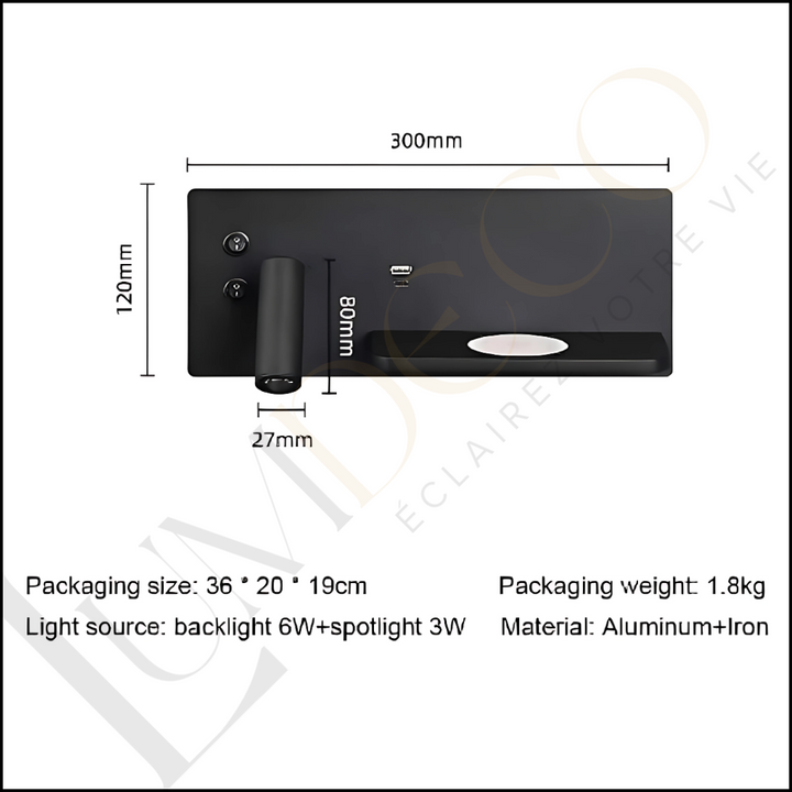 Applique Murale LISEUSE LUXCHARGE- AP010