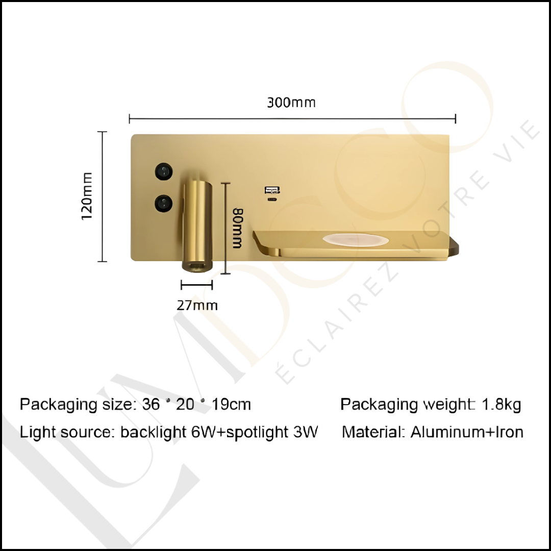 Applique Murale LISEUSE LUXCHARGE- AP010