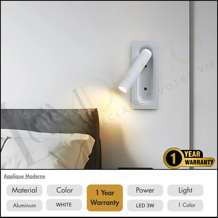 Applique Murale LISEUSE LECTRA Blanc-  AP083
