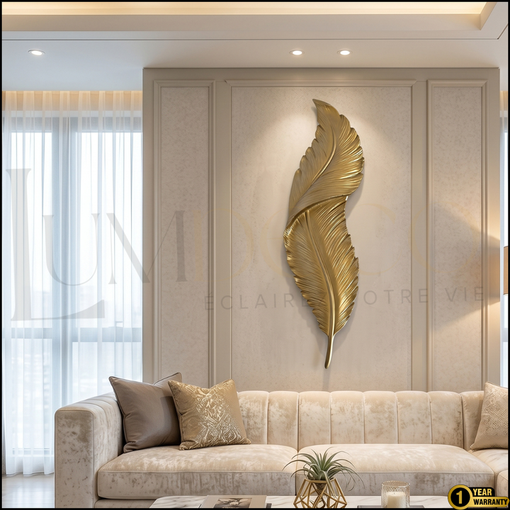 Applique Murale PLUME DORÉ