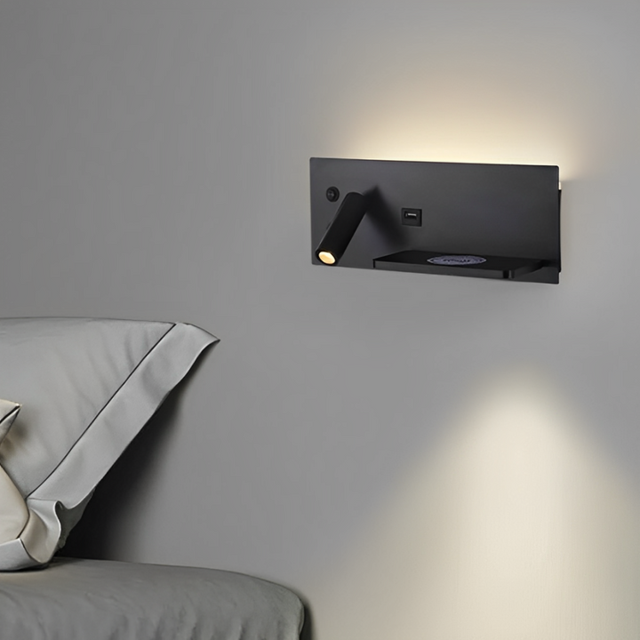 Applique Murale LED avec Chargeur Sans Fil / port usb + Type c