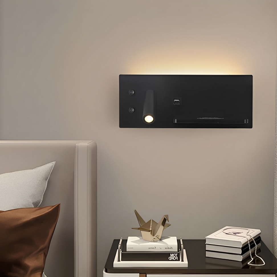 Applique Murale LED avec Chargeur Sans Fil / port usb + Type c