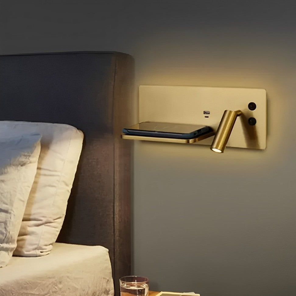 Applique Murale LED avec Chargeur Sans Fil / port usb + Type c