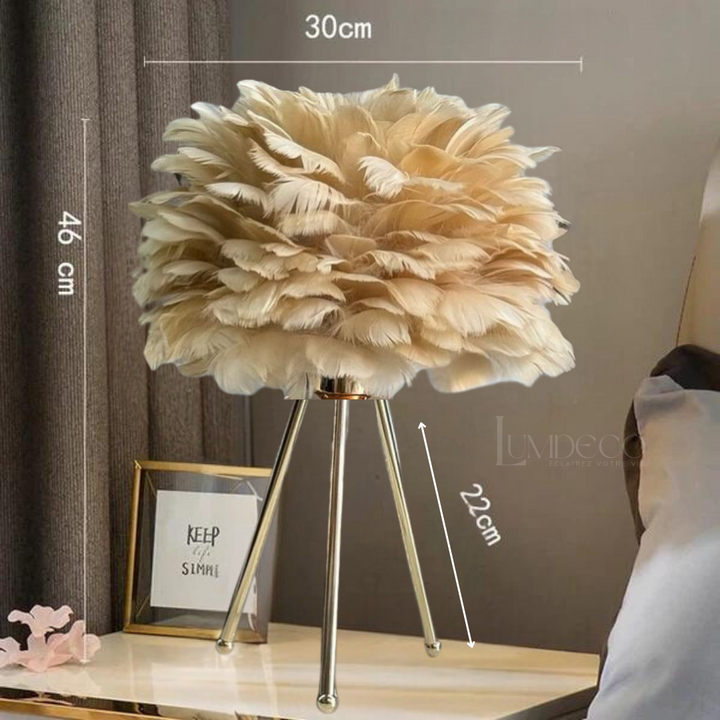 Lampe de table en Plumes naturelles de haute qualité AB104