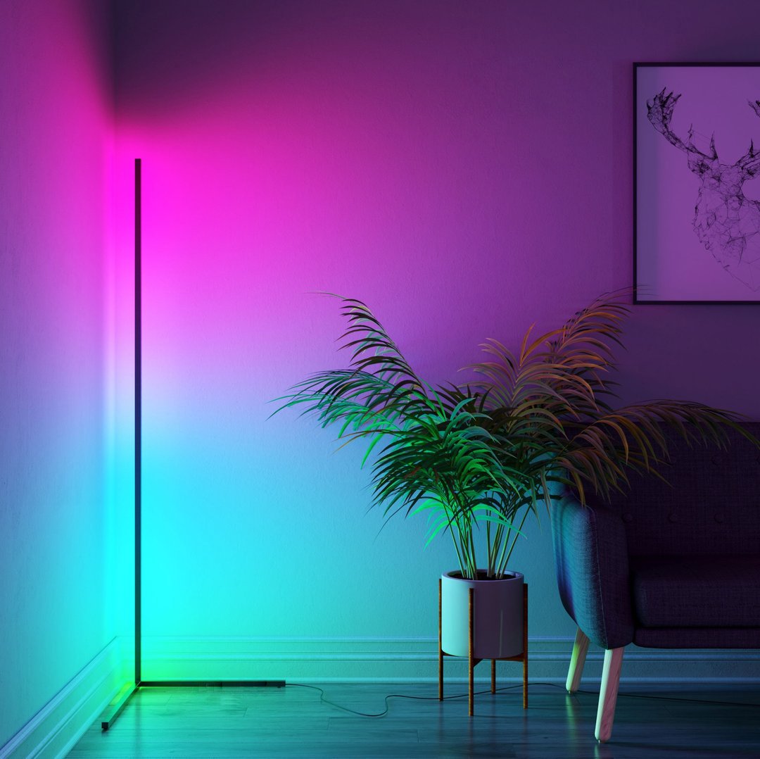 Lampe d'angle Led intelligent RGB avec télécommande et Application Bluetooth LD006