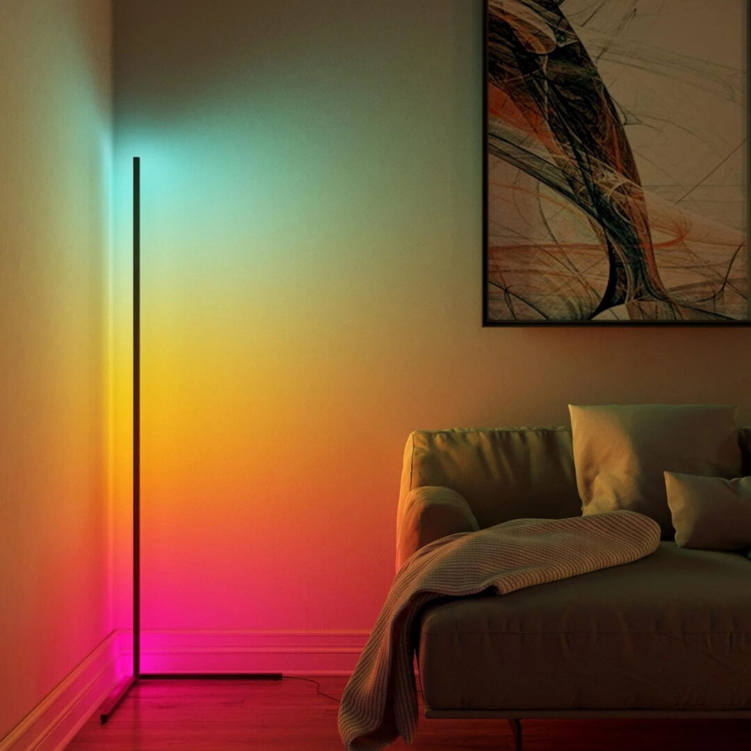 Lampe d'angle Led intelligent RGB avec télécommande et Application Bluetooth LD006