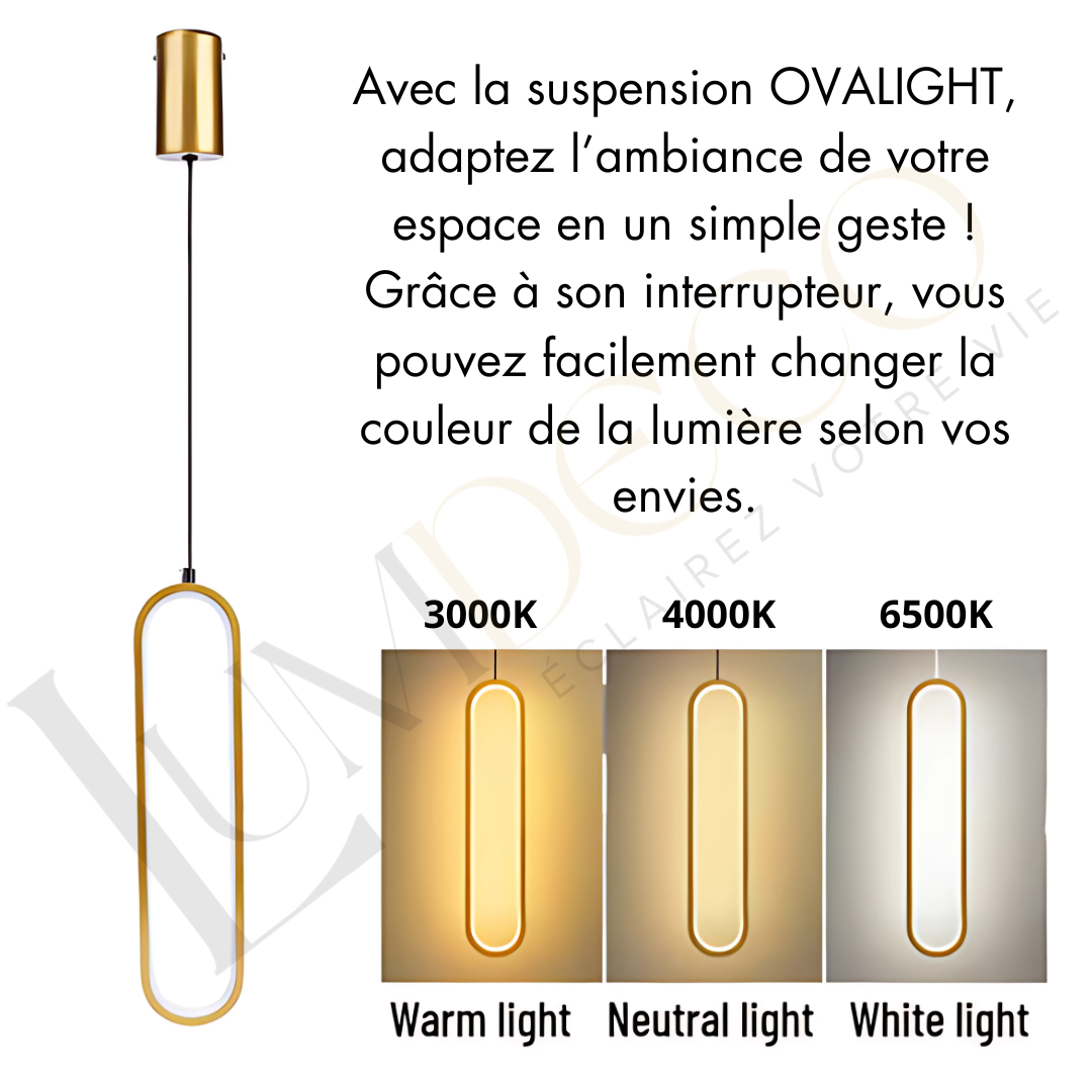 Suspension OVALIGHT Doré SL036