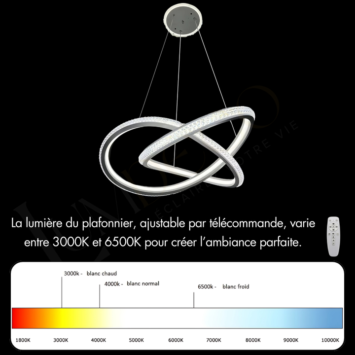 Suspension Anneaux led Avec Telecommande SL048