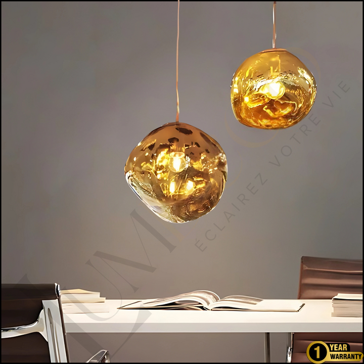 Suspension Magma Glass Doré