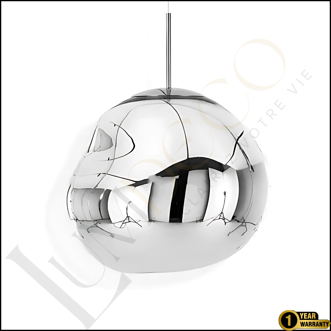 Suspension Magma Glass Silver