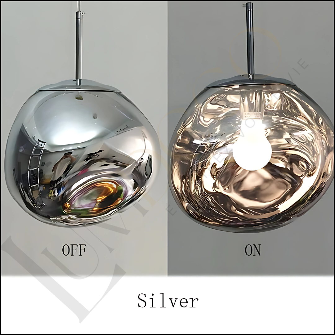 Suspension Magma Glass Silver