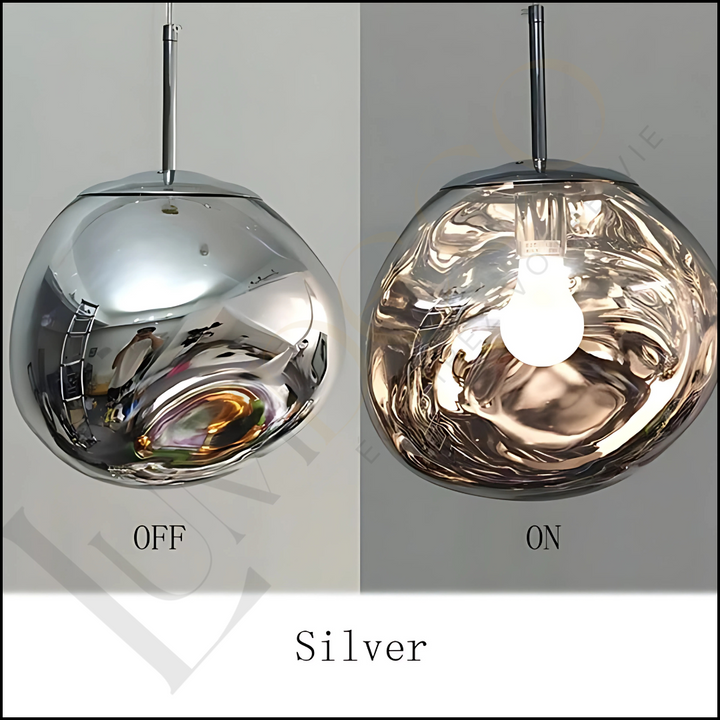 Suspension Magma Glass Silver