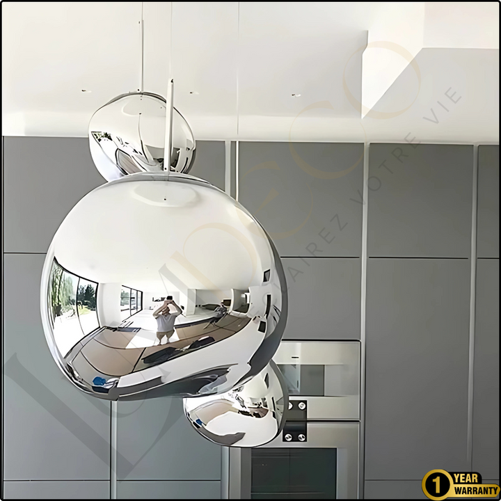 Suspension Magma Glass Silver