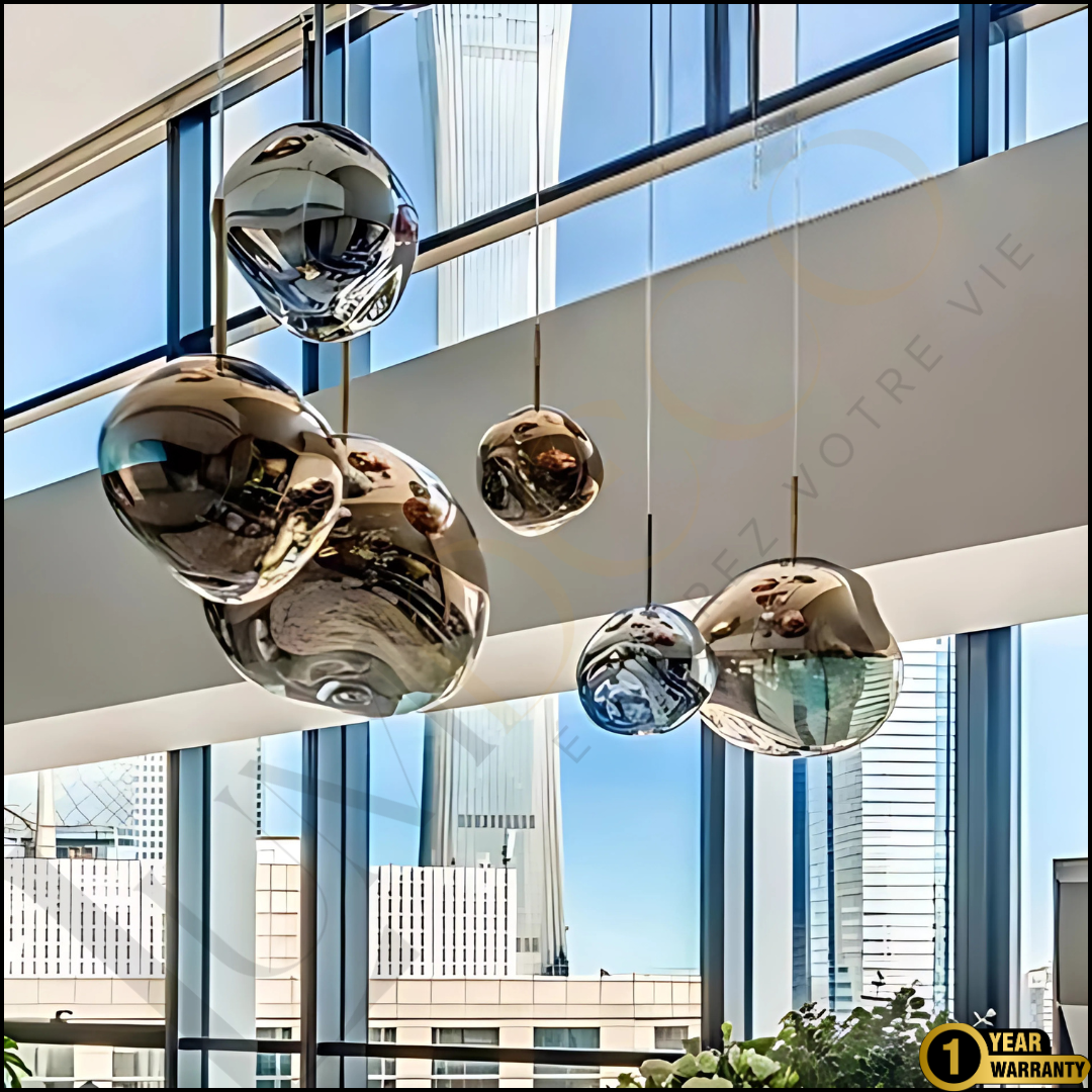 Suspension Magma Glass Silver