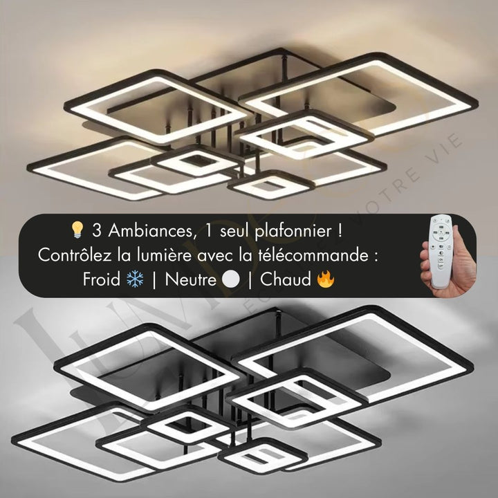 Plafonnier LED COSMO BLACK – Élégance Noire