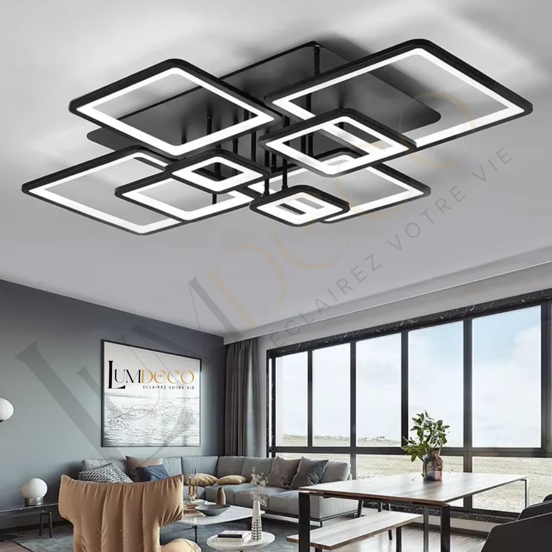 Plafonnier LED COSMO BLACK – Élégance Noire