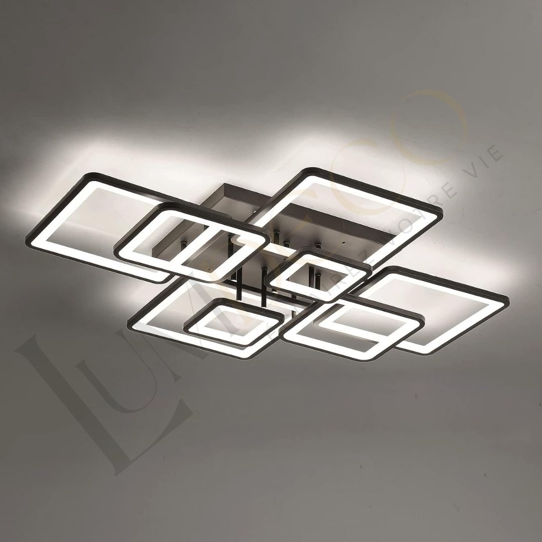 Plafonnier LED COSMO BLACK – Élégance Noire