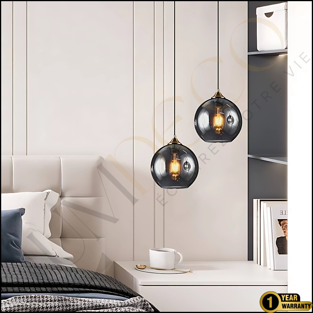Suspension GLOBE GRIS-SS075