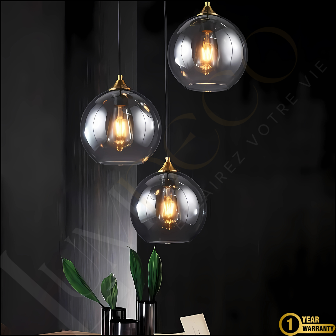 Suspension GLOBE GRIS-SS075