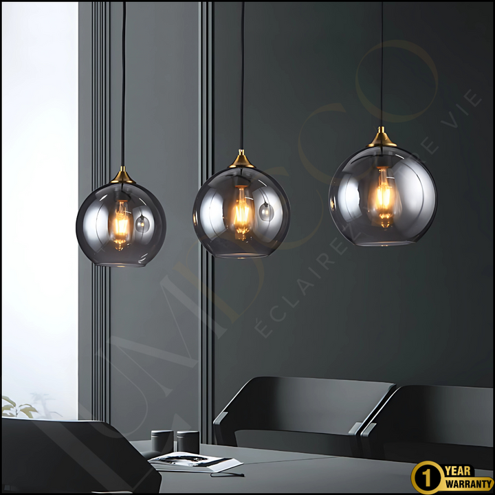Suspension GLOBE GRIS-SS075