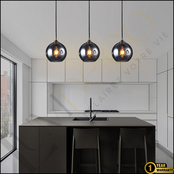 Suspension GLOBE GRIS-SS075