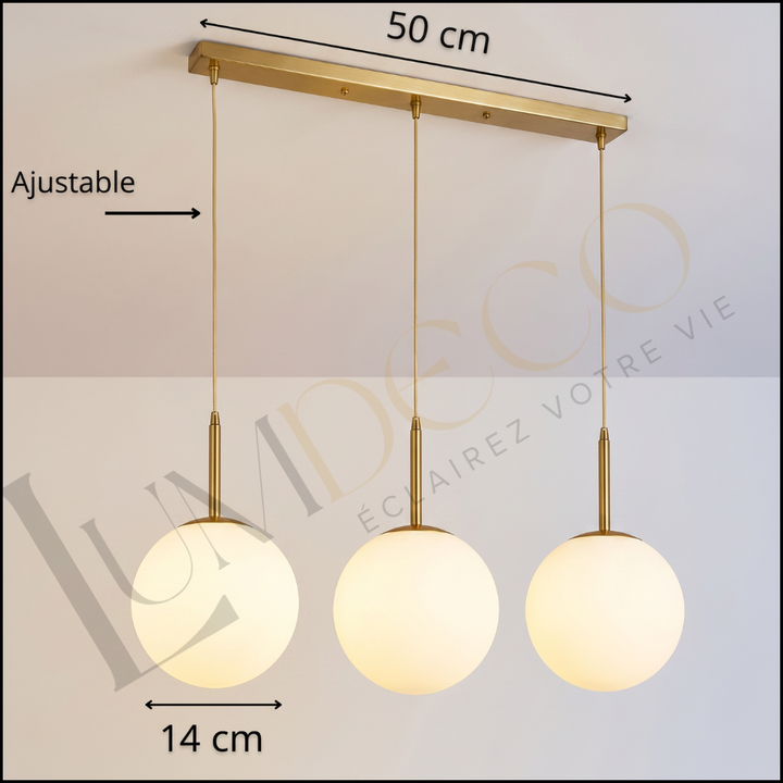 Suspension en verre triple lumières- SS015